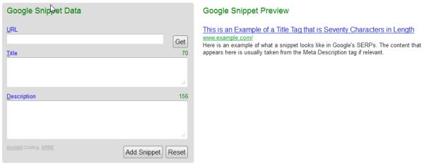 Google Snippet Preview