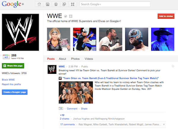 wwe-google-plus-pages