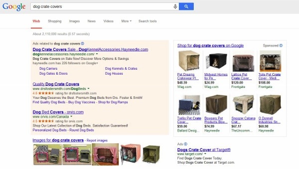 Dog Crate Covers Google PPC ads