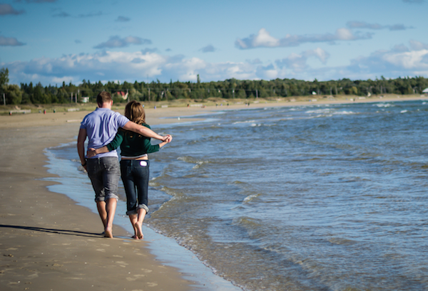 Couple Walking on Beach