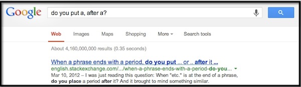 google-punctuation-interpretation