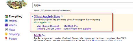 Google Apple PPC Ad