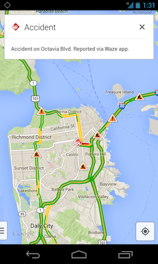 Accident Reported via Waze