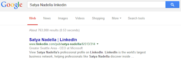 Satya Nadella LinkedIn Google