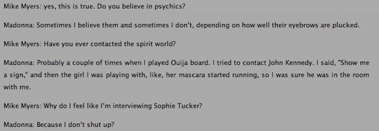 Madonna Mike Myers Interview Madonna Mike Myers Interview