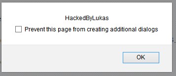 Hacked Link Popup