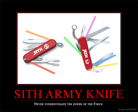 Sith Army Knife poster created by Angie Schottmuller