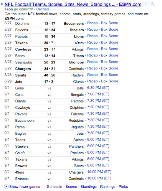 nfl espn results