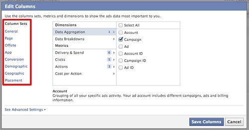 facebook-preset-reports