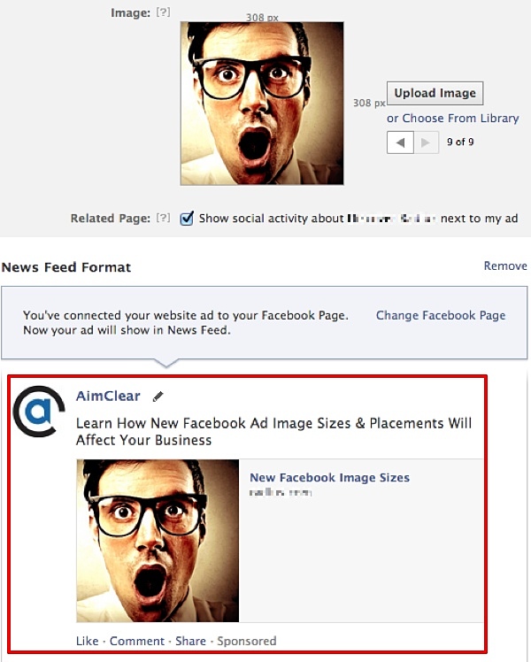 Facebook Traditional Ad News Feed Preview