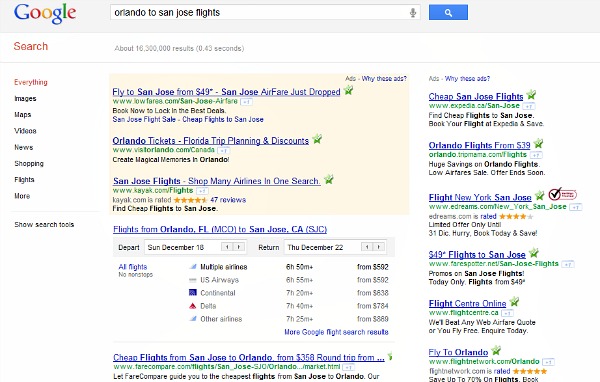 google-flights-in-serps