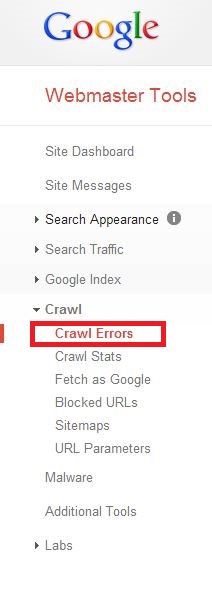 Google Webmaster Tools Crawl Errors