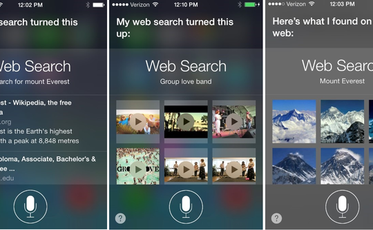 Siri Bing Search on iOS7