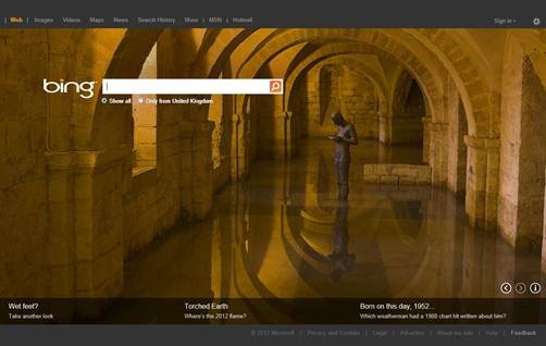 Bing homepage 2012 Bing homepage 2012