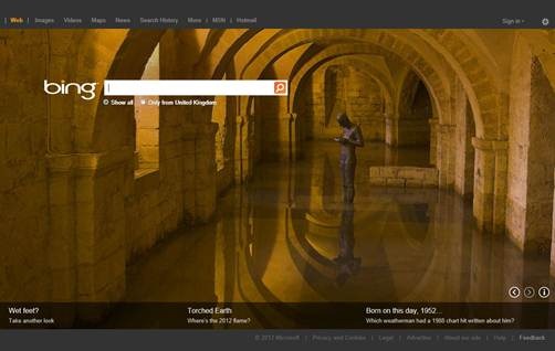 Bing homepage 2012