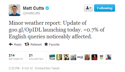 matt-cutts-ad-heavy-algo-update-tweet