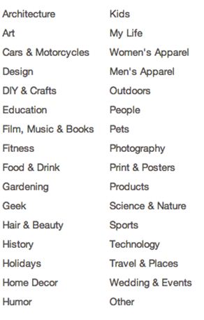 pinterest-categories pinterest-categories