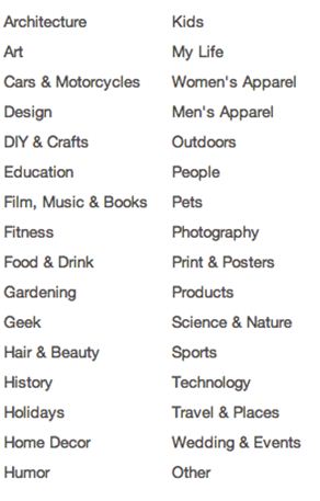 pinterest-categories