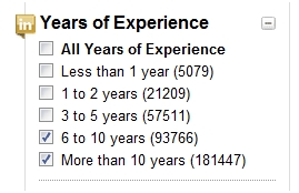 linkedin years of experience