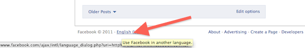 Change Facebook Language Settings