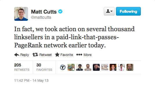 matt-cutts-linksellers-action-tweet