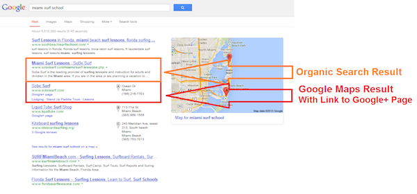 google-seach-results-with-google-maps-and-google-plus-page-listings