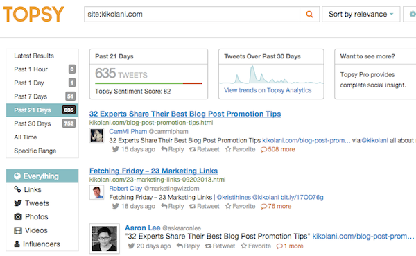 Topsy Domain Tweet Topsy Domain Tweet