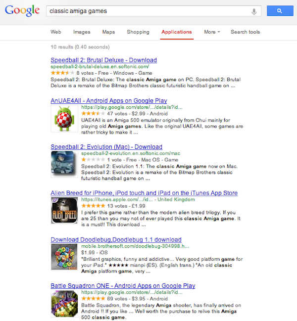 App results in Google