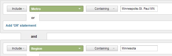 Geography-specific Google Analytics advanced segments