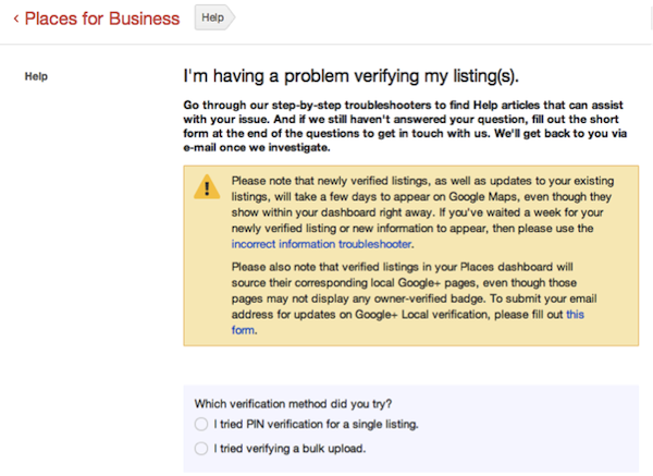 Having a problem verifying a listing Having a problem verifying a listing