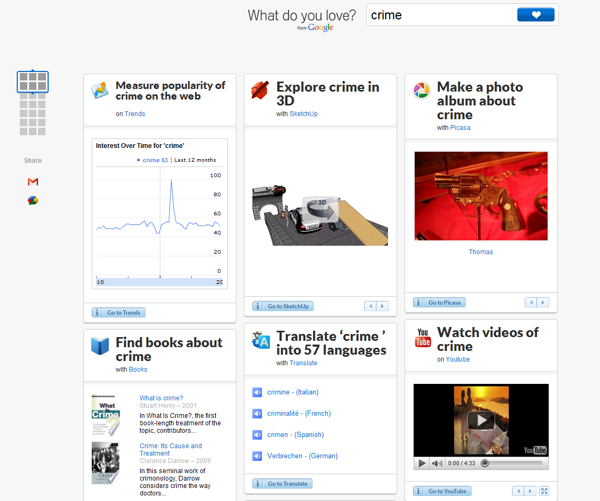 Google What do you love Crime