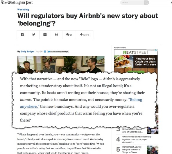 Airbnb Washington Post Belong Anywhere