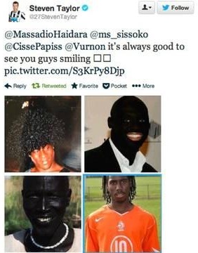 Steven Taylor racist tweet Steven Taylor racist tweet