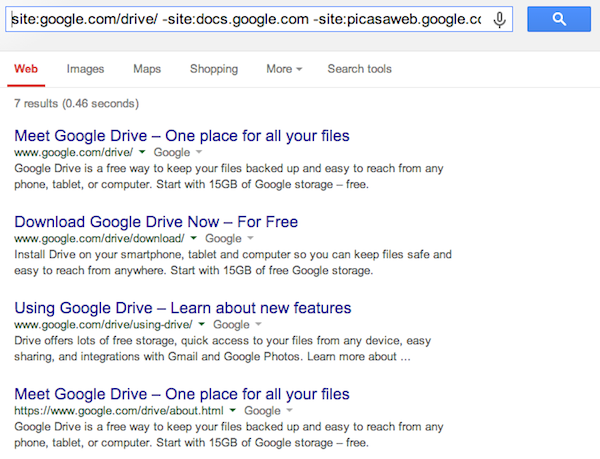 Google Drive Advanced Search