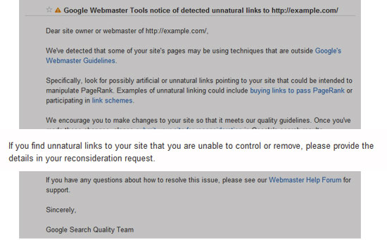 Unnatural linking message Unnatural linking message