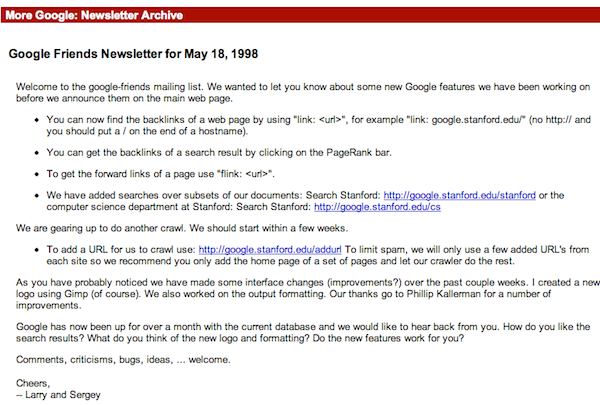 google-friends-newsletter-may-1998