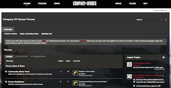 Company of Heroes forums