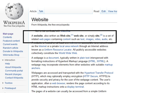 Wikipedia Website Definition