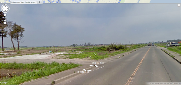 Google Streetview tracks tsunami desctruction in Japan