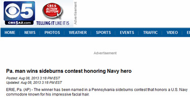 Mans Wins Sideburns Contest Honoring Navy Hero