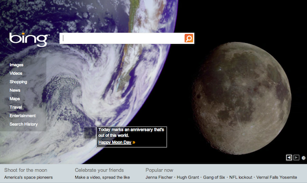 Bing celebrate Moon Day