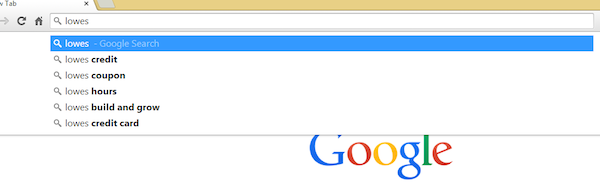 Lowes Google Autocomplete Lowes Google Autocomplete