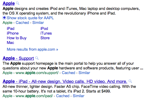 Google Apple no URL