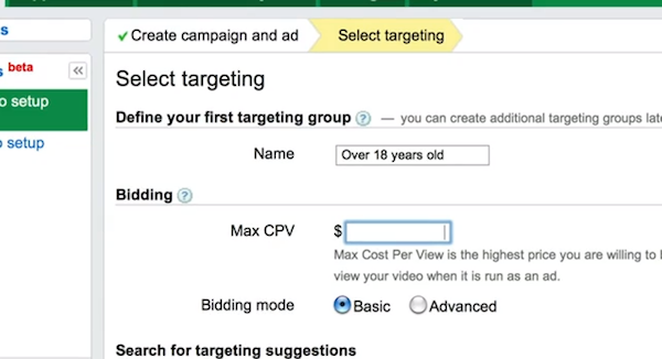 AdWords for Video Demographic Targeting Tool