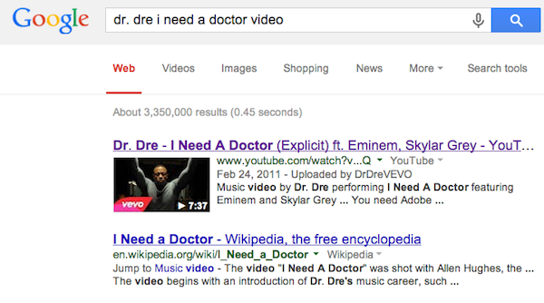 Dr Dre I Need a Doctor Google Search