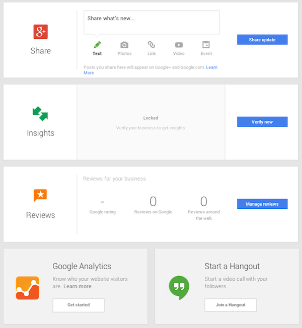 Google My Business Dashboard