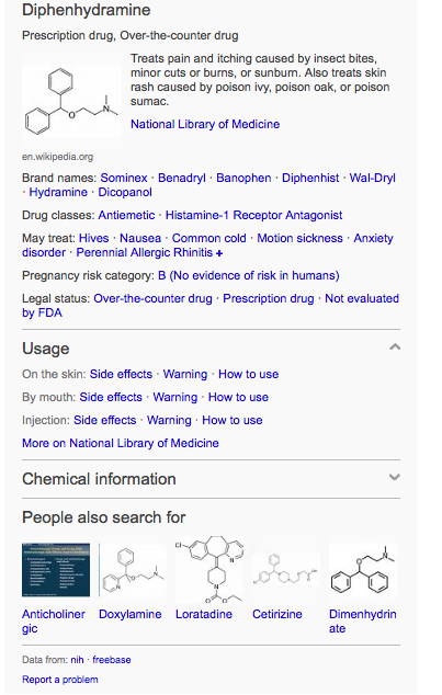 Diphenhydramine Bing Snapshot