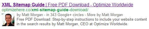 Matt Morgan Google Authorship Pic in SERP