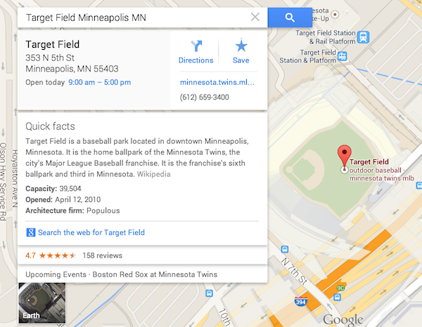 Target Field Google Quick Facts