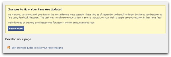 Facebook No More Page Messages